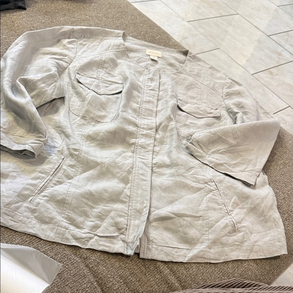 Chico's Jackets & Blazers - Chico's Light Gray Utility Jacket